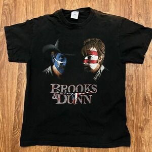 Vintage Brooks‎ & Dunn Shirt Adult Medium Black Neon Circus American Flag Skull